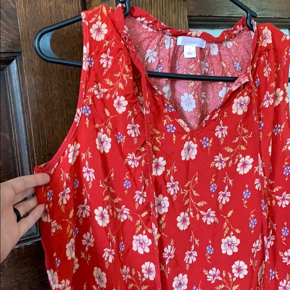 Xhilaration Red Floral Loose Dress - Picture 2 of 6